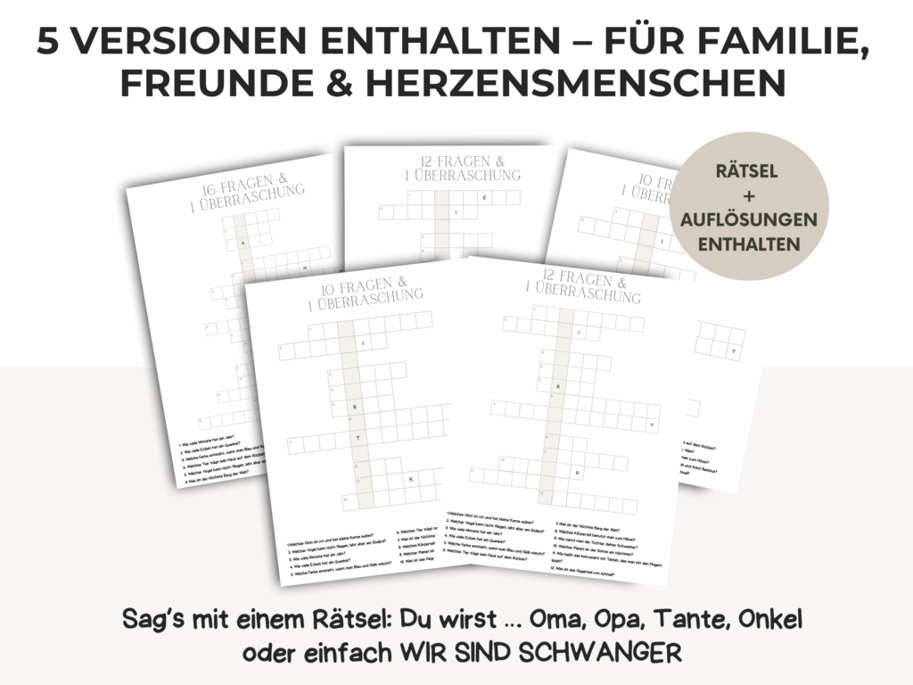 Schwangerschaft, Schwangerschaft verkünden, Geburt, Schwanger, Verkündung Familie, Freunde, Rätsel, Mama