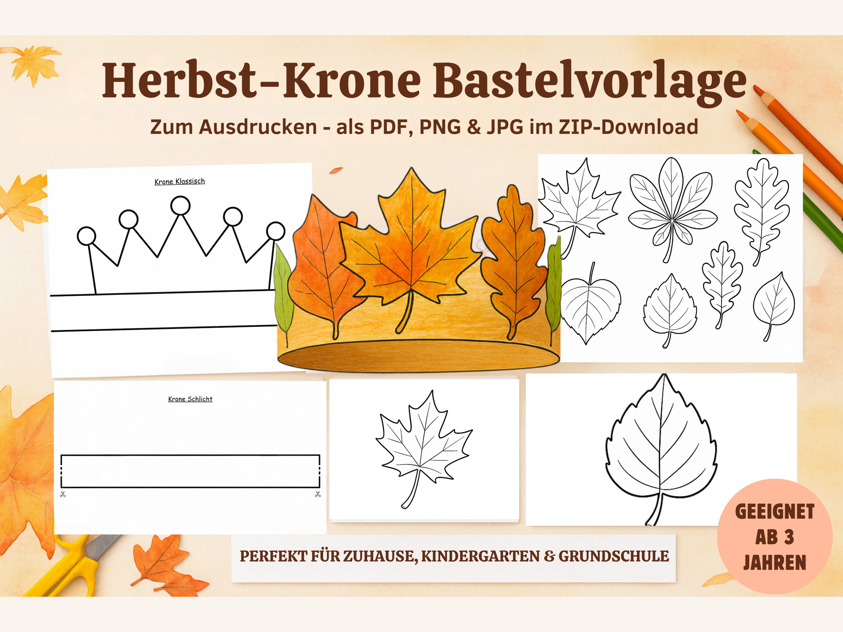 Bastel Vorlage, Vorlage Krone, basteln mit naturmaterialien kinder herbstbasteln mit kindern einfache bastelideen für kinder diy herbst kinder kreative kinderbeschäftigung kastanien basteln herbst deko basteln basteln mit kleinkindern blätter basteln kinder steine bemalen kinder